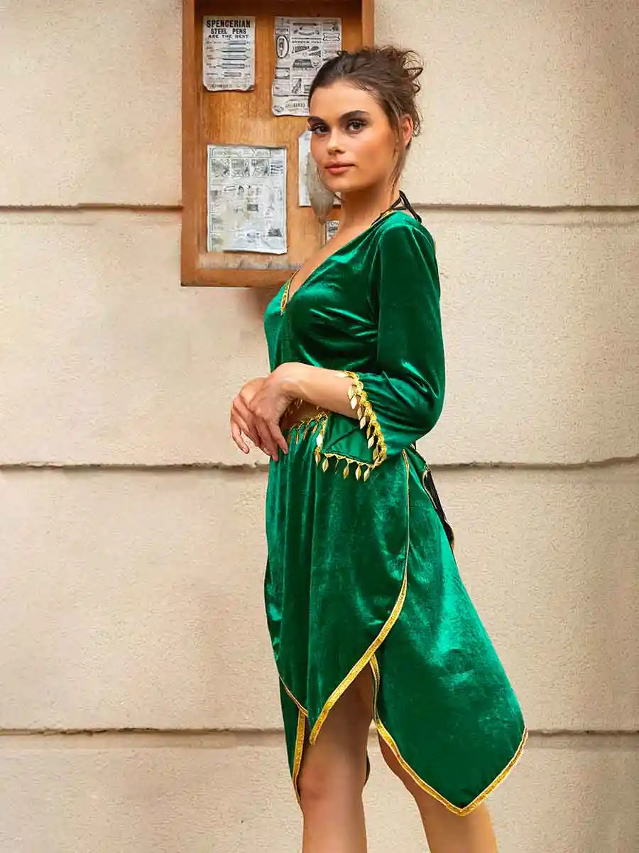 Sequin Two Piece Outfit - Cropped Top + Skirt - Image 3