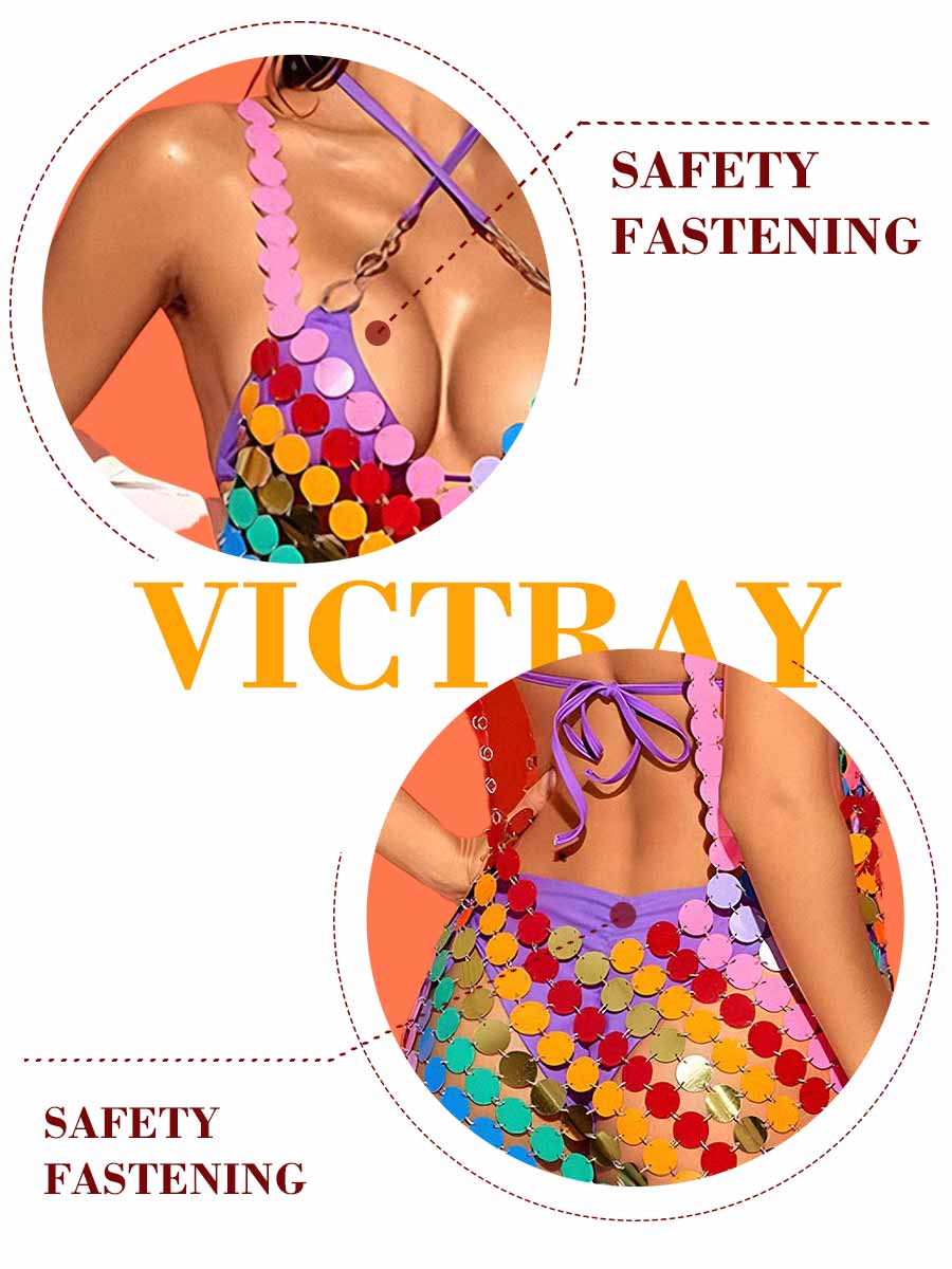 Rainbow Chainmail Dress for Parties and Cocktails - Image 6