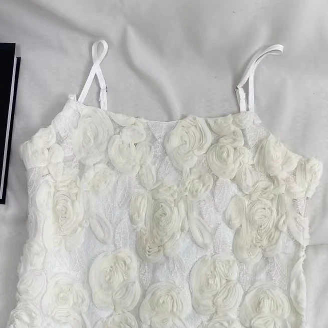 3D Floral Print Strappy Dress - Image 3