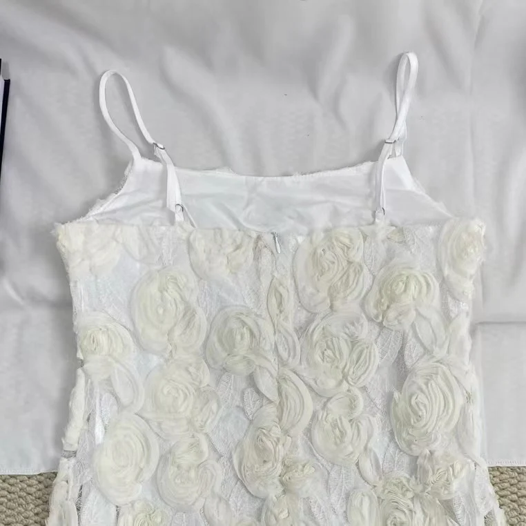 3D Floral Print Strappy Dress - Image 4