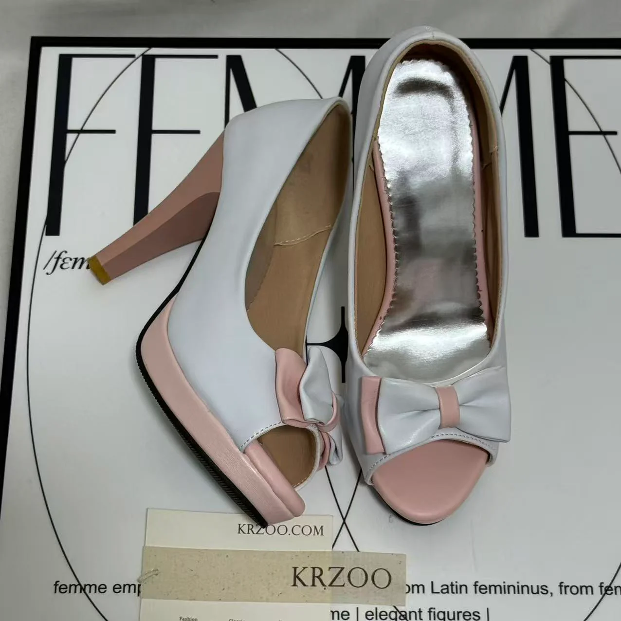 Bow-Embellished Peep-Toe High Heels - Image 3