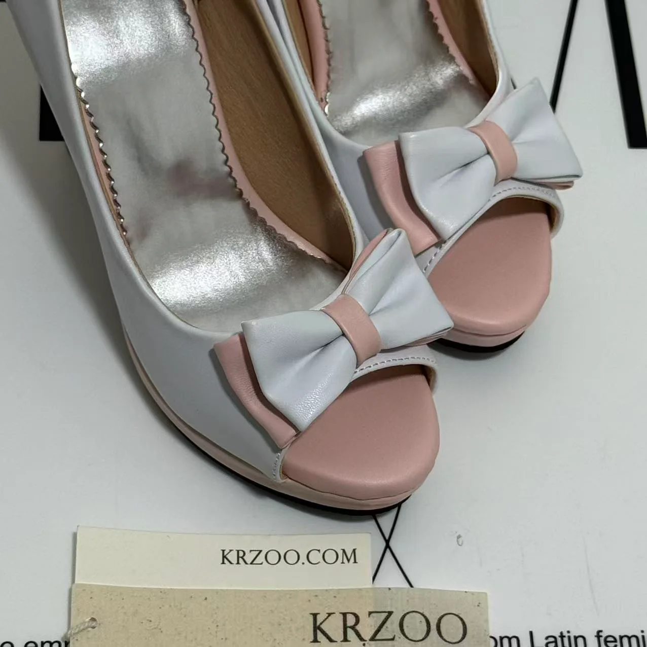 Bow-Embellished Peep-Toe High Heels - Image 6