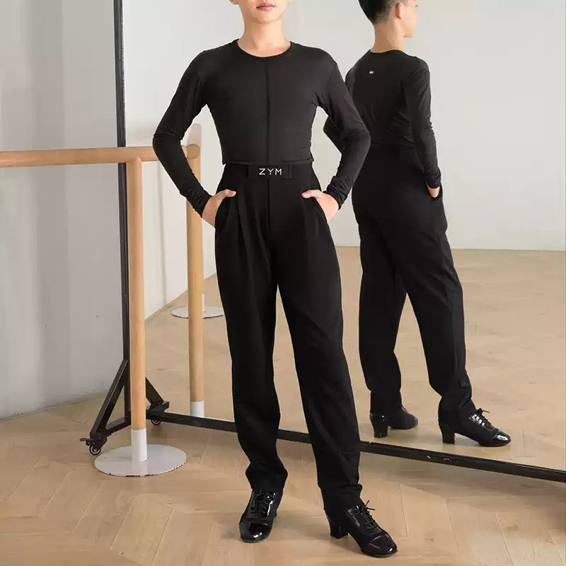 Boy's High-Waisted Dance Pants Latin Dance Practice Clothes - Image 4