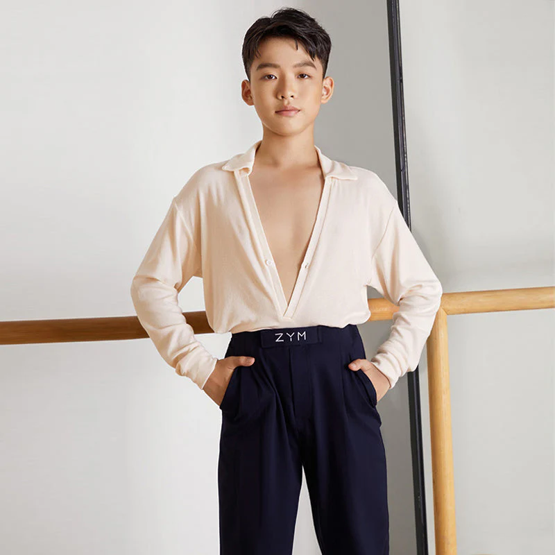 Boy's High-Waisted Dance Pants Latin Dance Practice Clothes - Image 6
