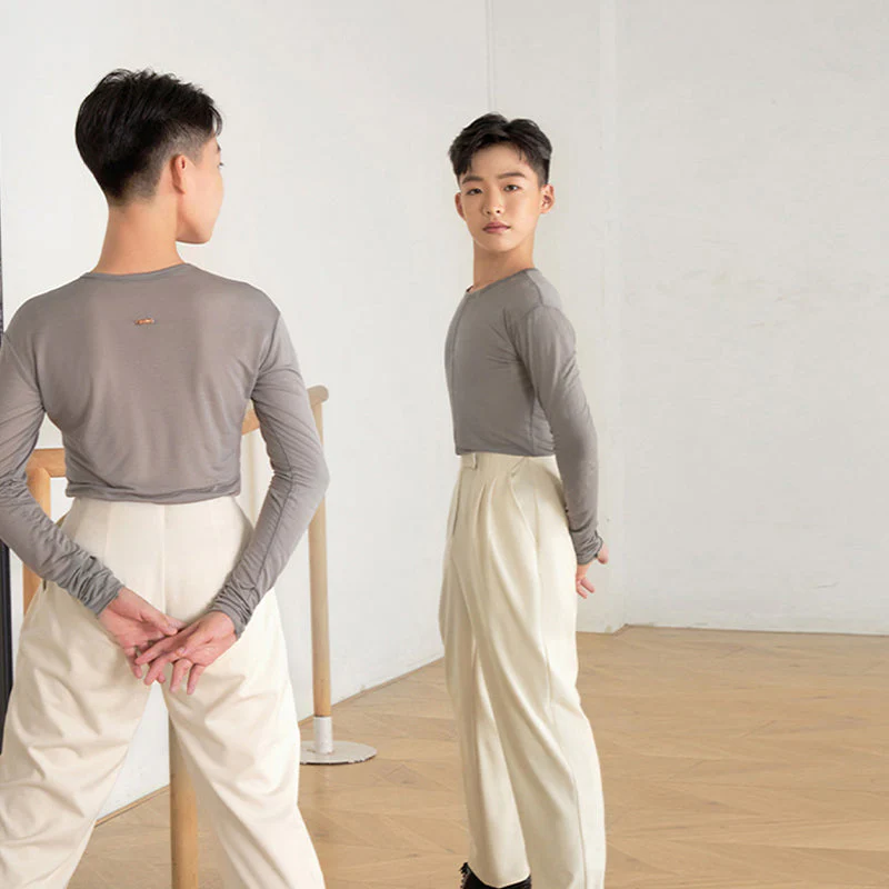 Boy's High-Waisted Dance Pants Latin Dance Practice Clothes - Image 9