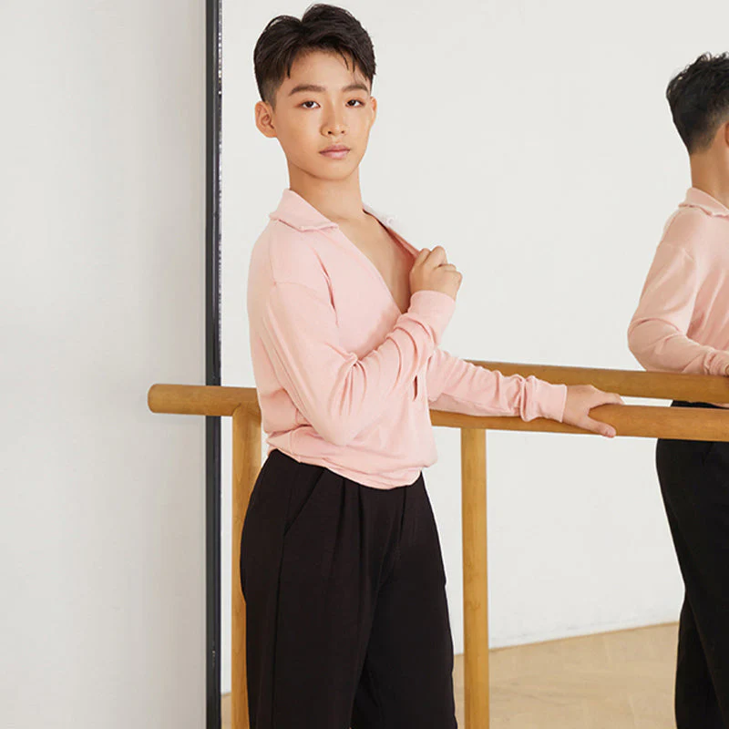 Boy's Long-sleeved Dance Practice Tops Dancewear - Image 12