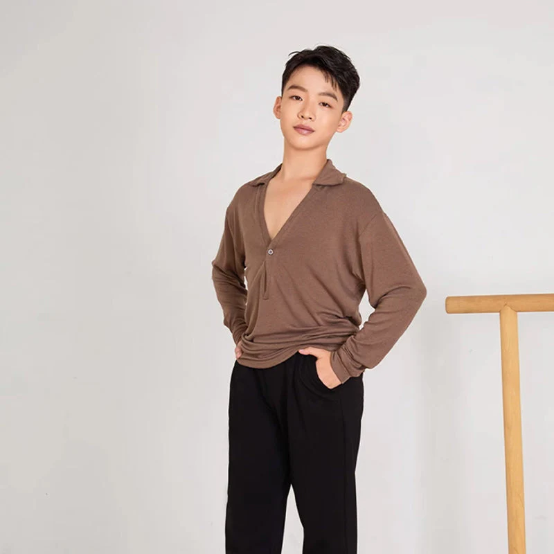 Boy's Long-sleeved Dance Practice Tops Dancewear - Image 8