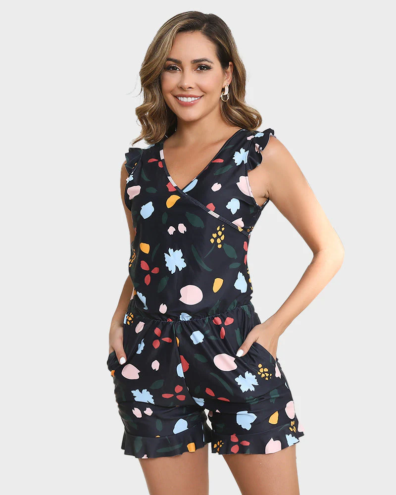 Built-in Bra Swim Romper - Image 13