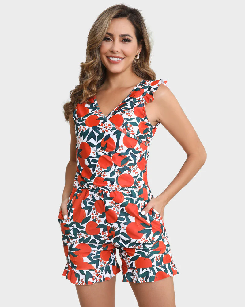 Built-in Bra Swim Romper - Image 17
