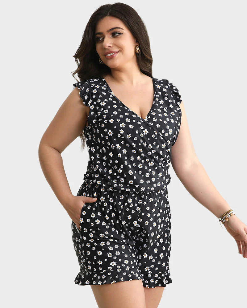 Built-in Bra Swim Romper - Image 38