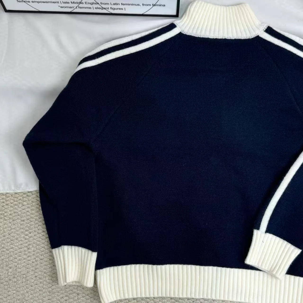 Color-block Long-sleeve Stand-collar Sweater - Image 6