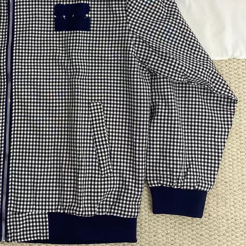 Color-Blocked Plaid Short Jacket - Image 4