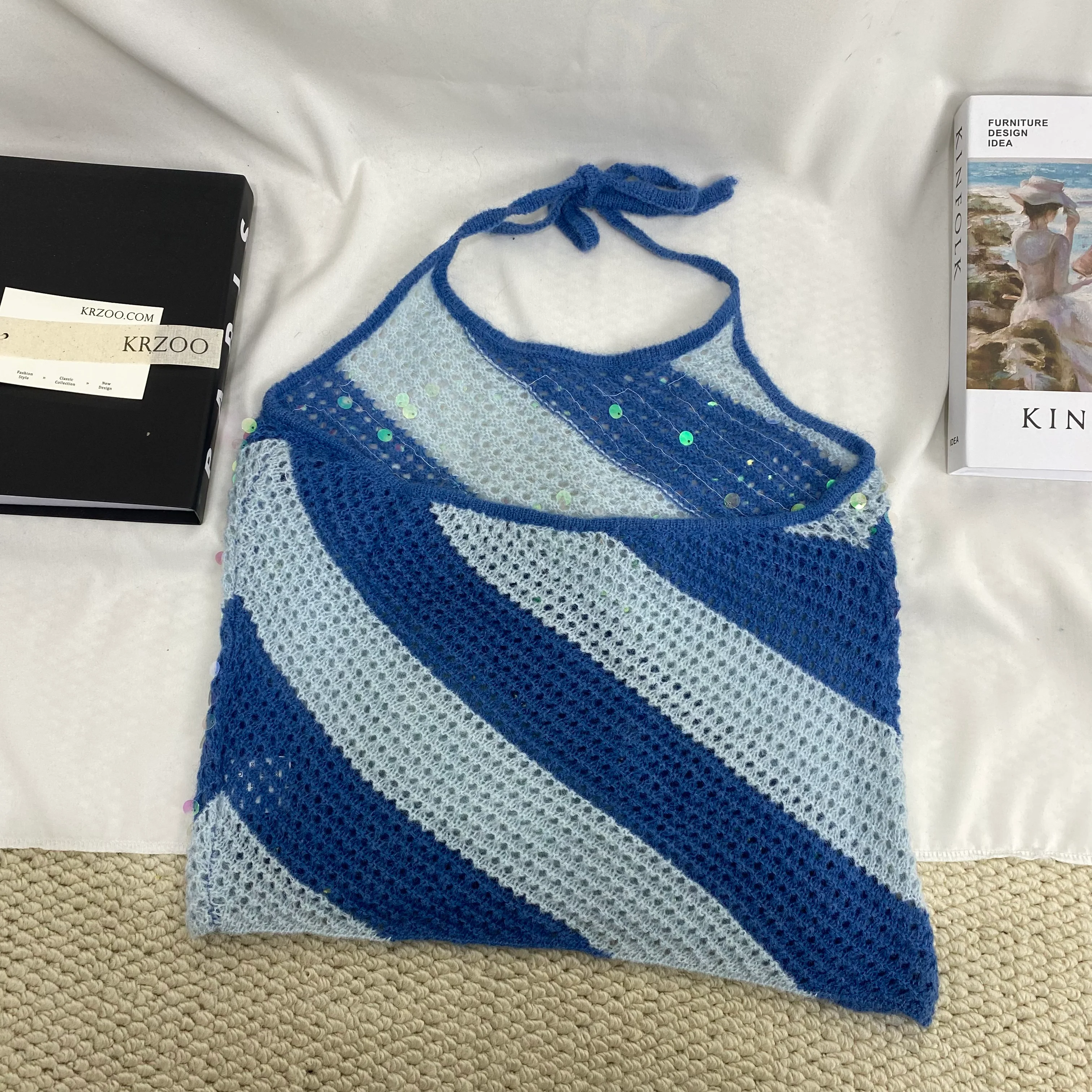 Color-Blocked Sequined Camisole - Image 2