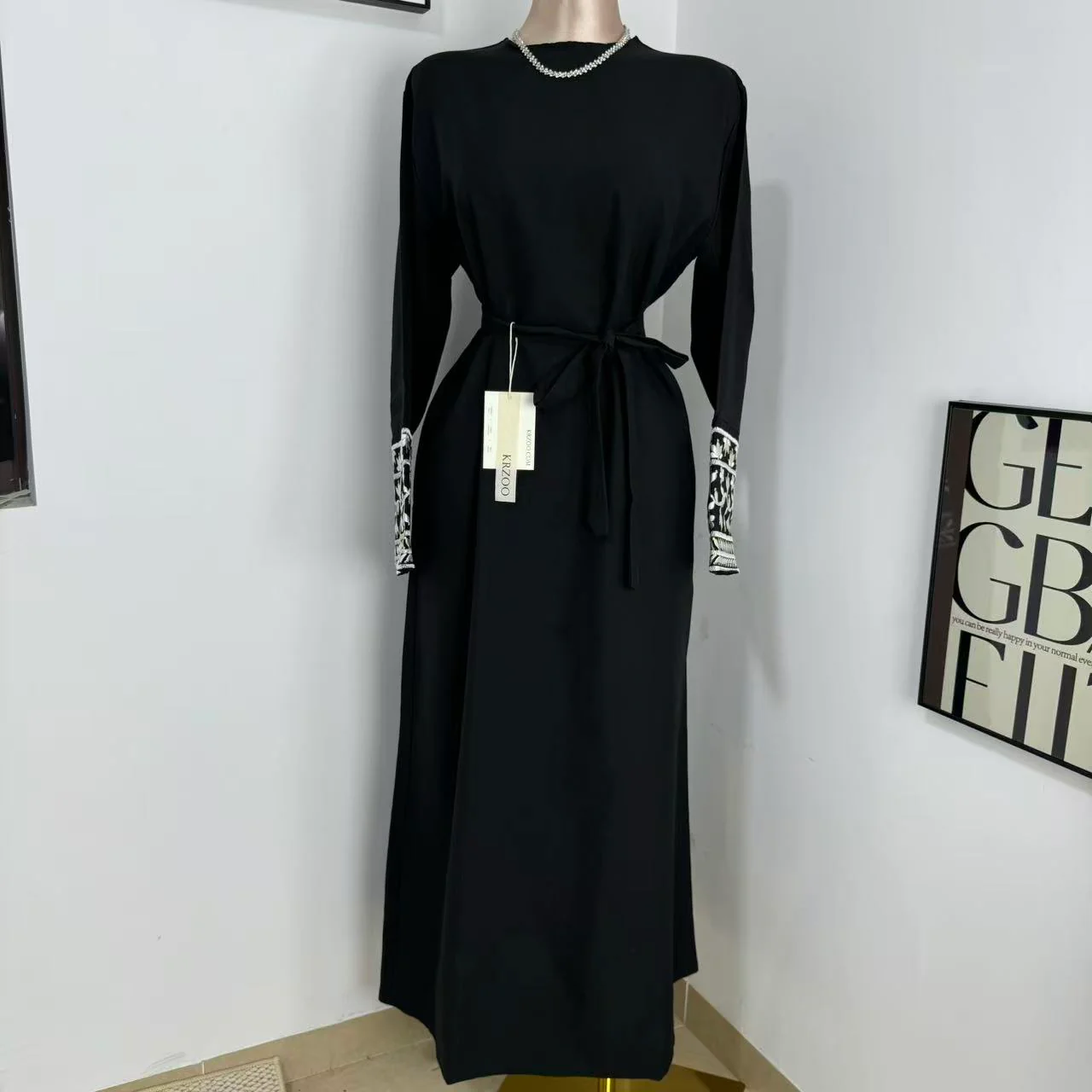 Cotton-Linen Embroidered Closed-Style Robe