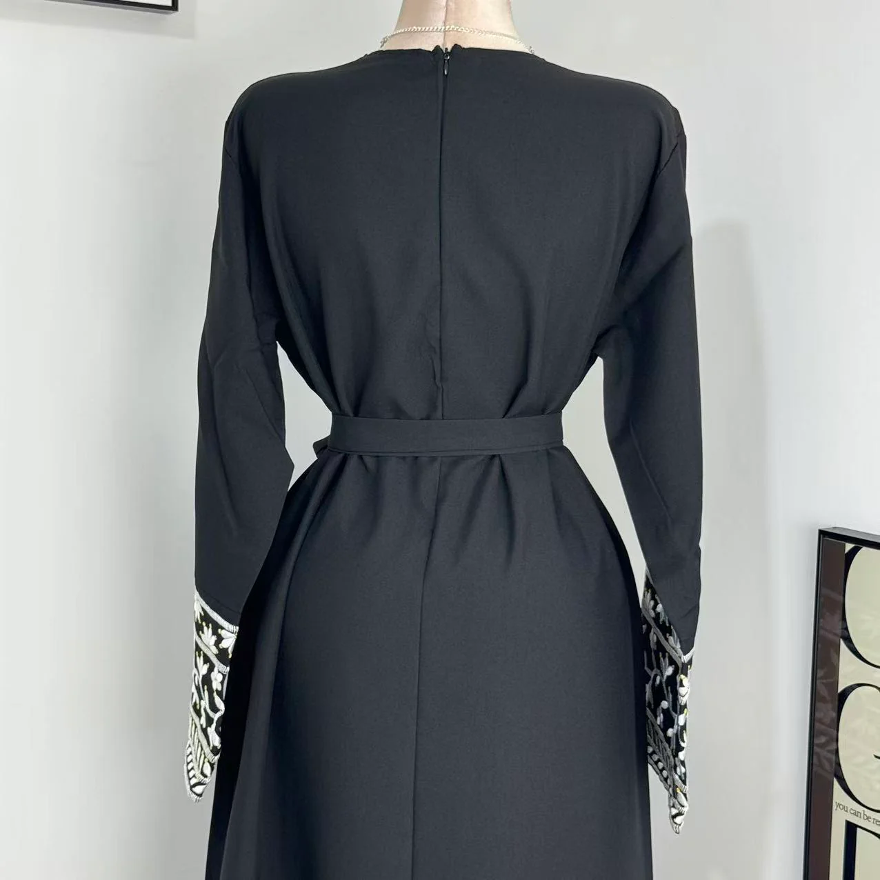 Cotton-Linen Embroidered Closed-Style Robe - Image 6