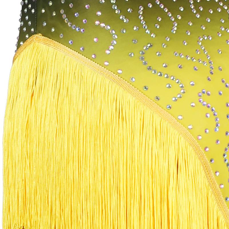 Customisable-Women's 3/4 Sleeve Yellow DanceWear Dance Dress Performance Wear - Image 5