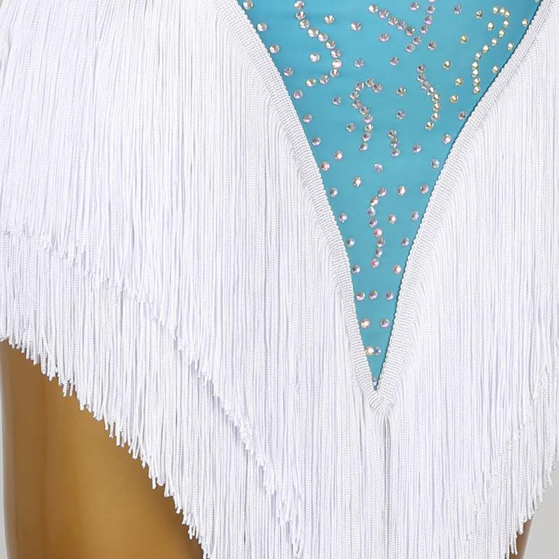 Customisable-Women's Performance Sleeveless Tassels Latin Salsa Dance Dress Competition Dress - Image 5