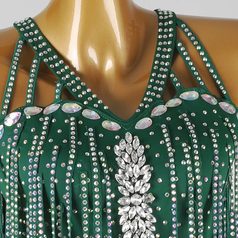 Customisable-Women's Tassel DanceWear Dance Dress Performance Wear - Image 13