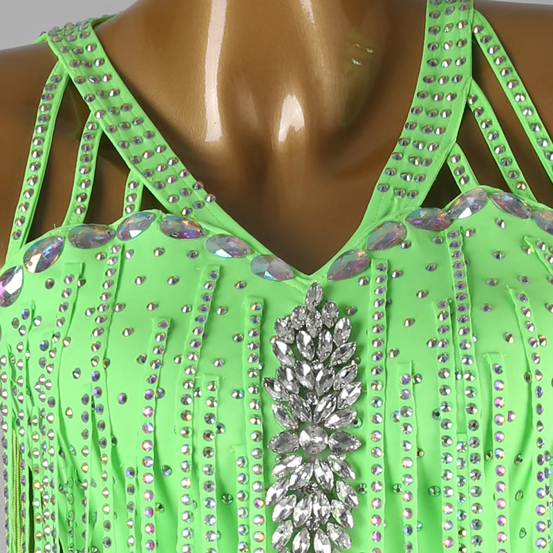Customisable-Women's Tassel DanceWear Dance Dress Performance Wear - Image 6