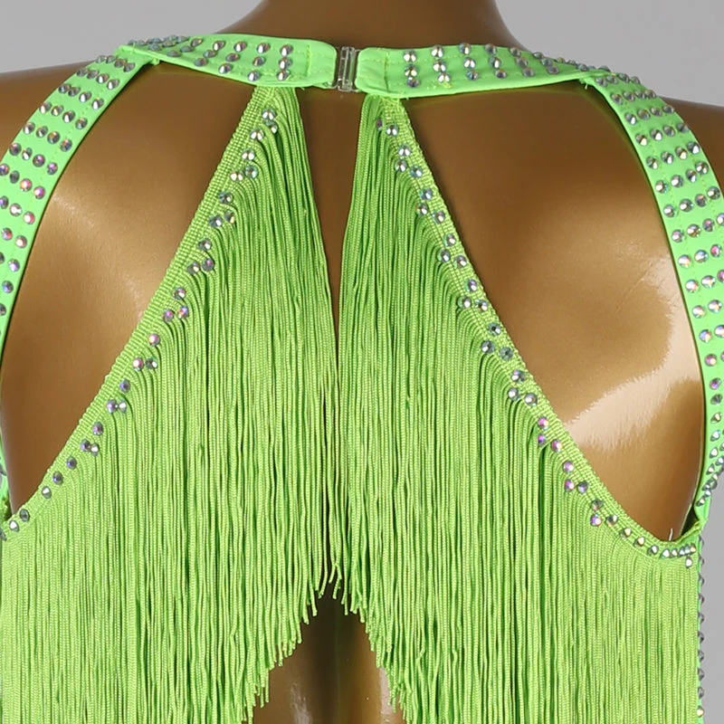 Customisable-Women's Tassel DanceWear Dance Dress Performance Wear - Image 8