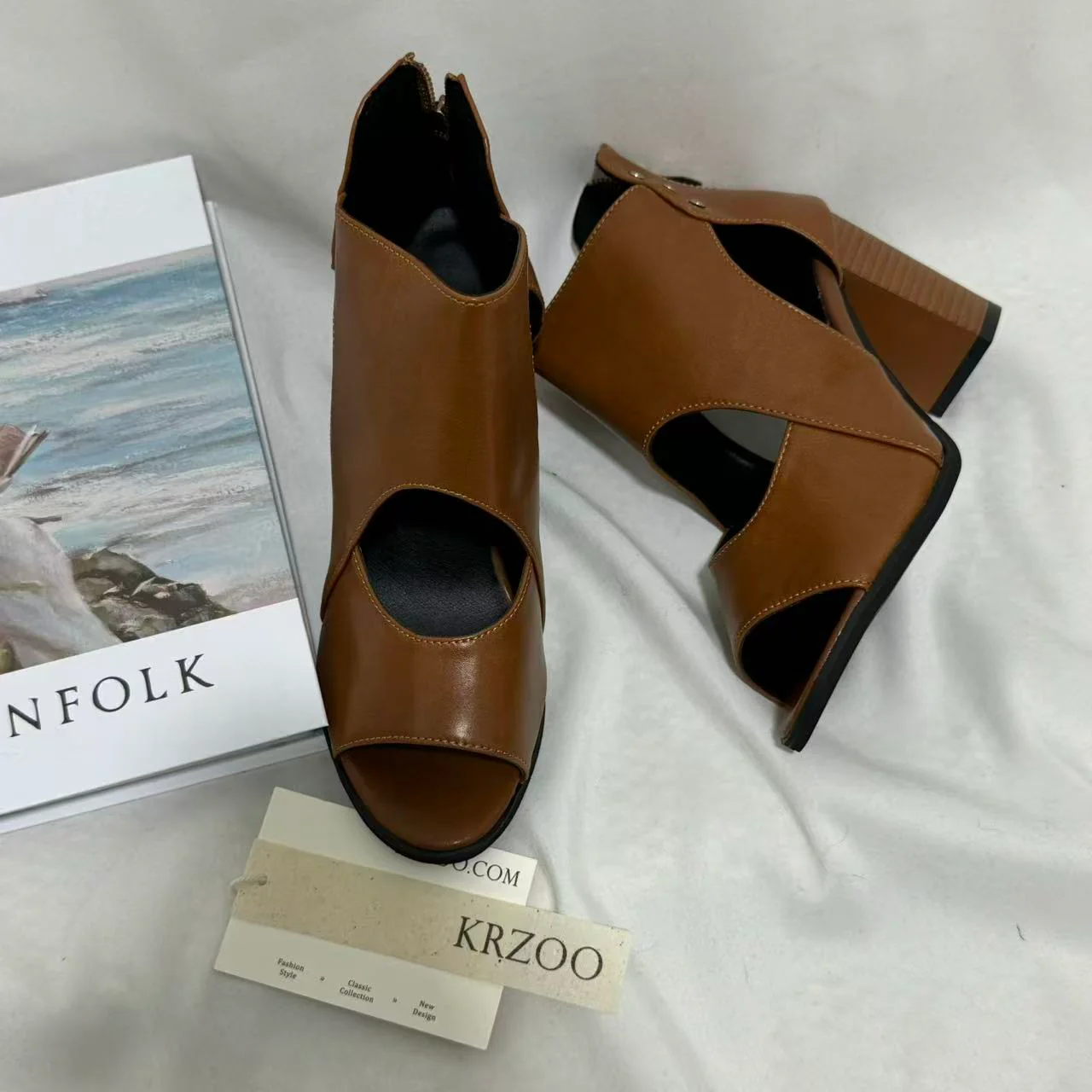 Deep-Cut Cutout Flats & Sandals - Image 5