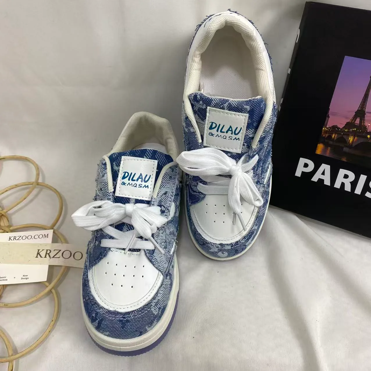 Denim Blue Height-Lncreasing Shoes - Image 4