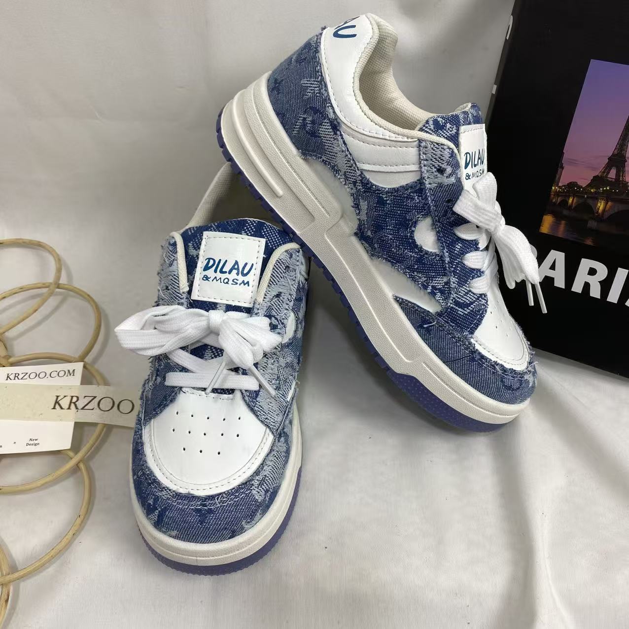 Denim Blue Height-Lncreasing Shoes - Image 5