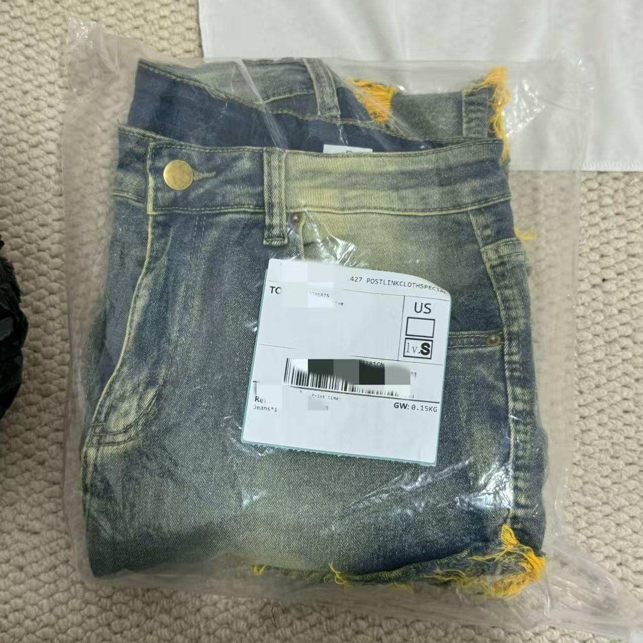 Distressed  Flared  Fringed Stretch Jeans - Image 7