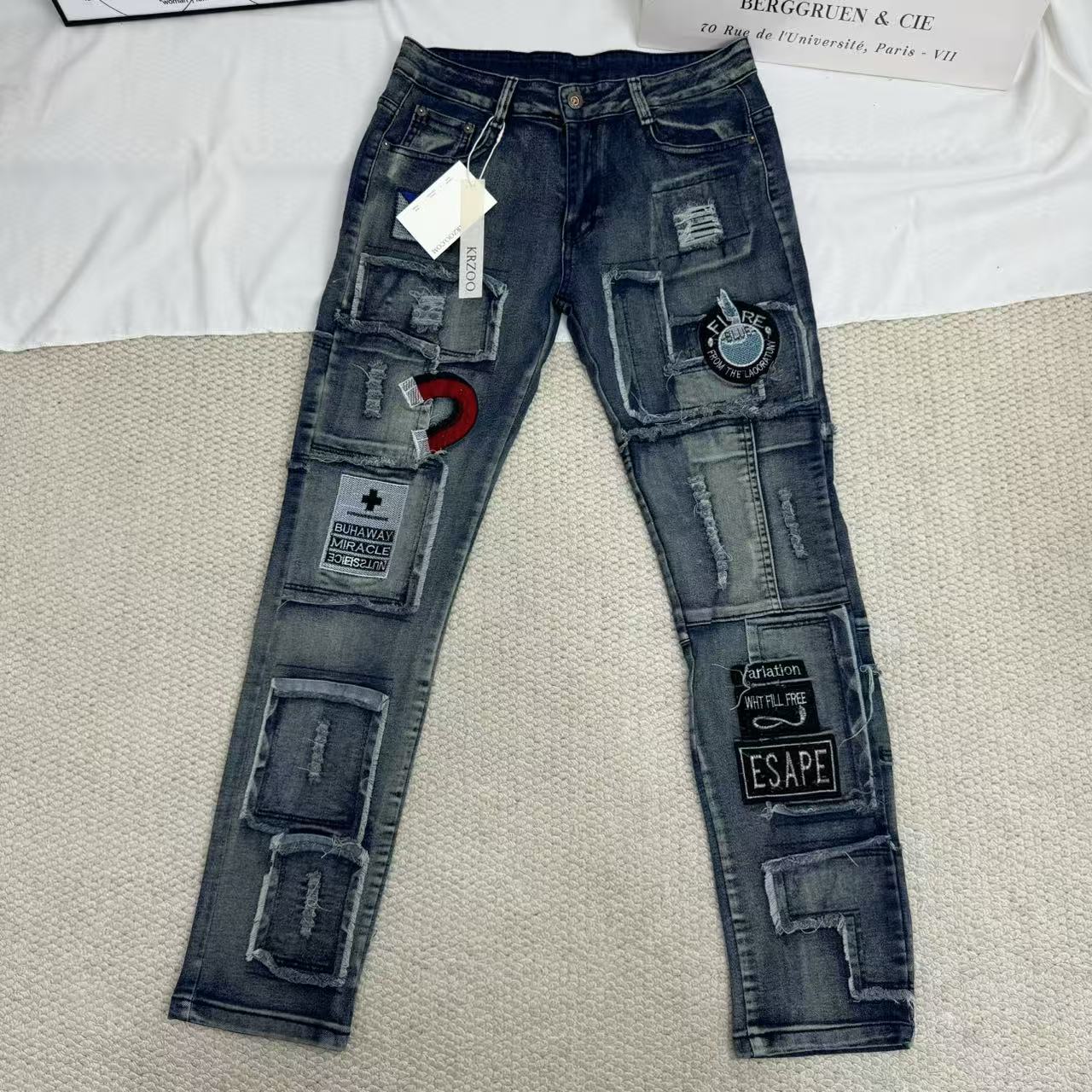 Distressed Vintage-Style Jeans