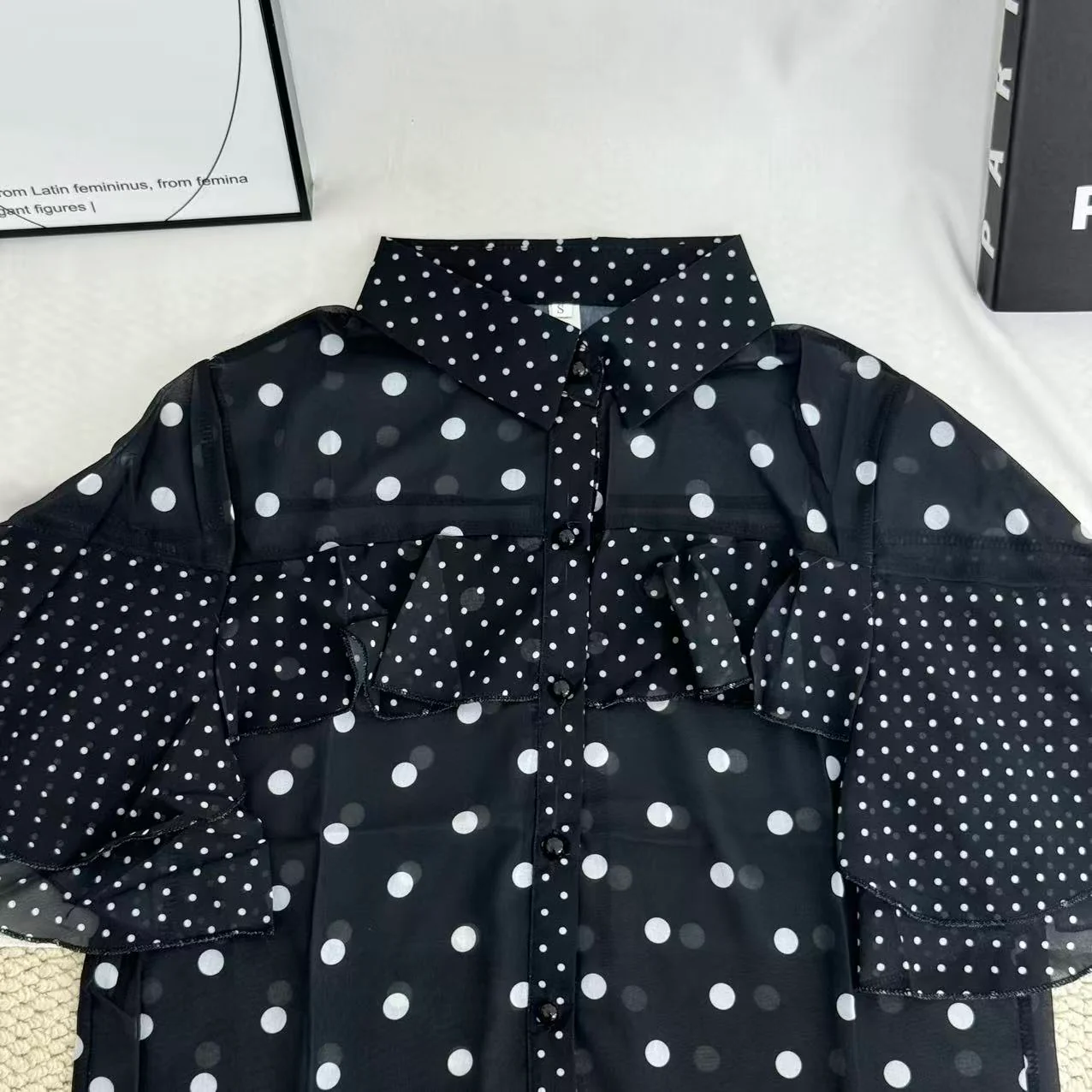 Elegant Polka-Dot Chiffon Blouse - Image 3