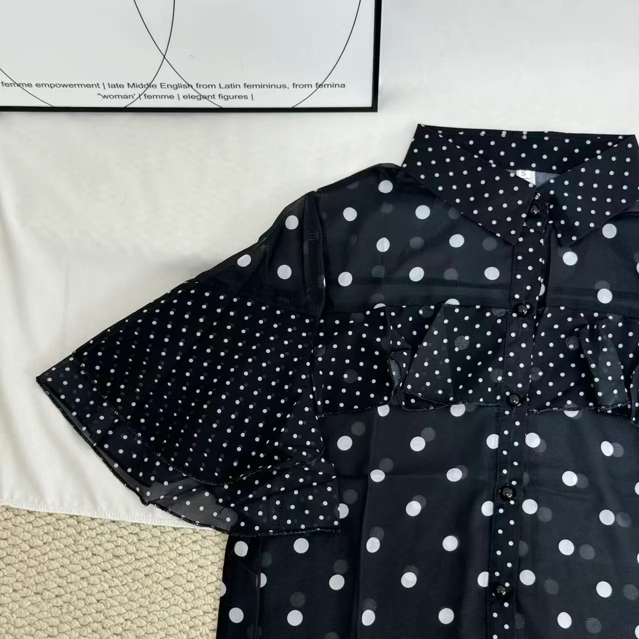 Elegant Polka-Dot Chiffon Blouse - Image 4