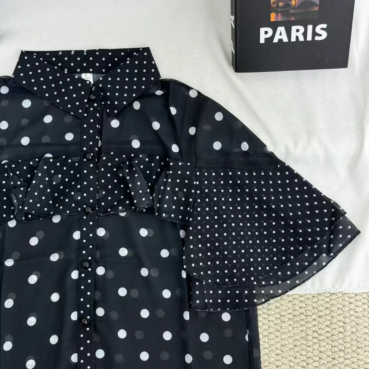 Elegant Polka-Dot Chiffon Blouse - Image 5