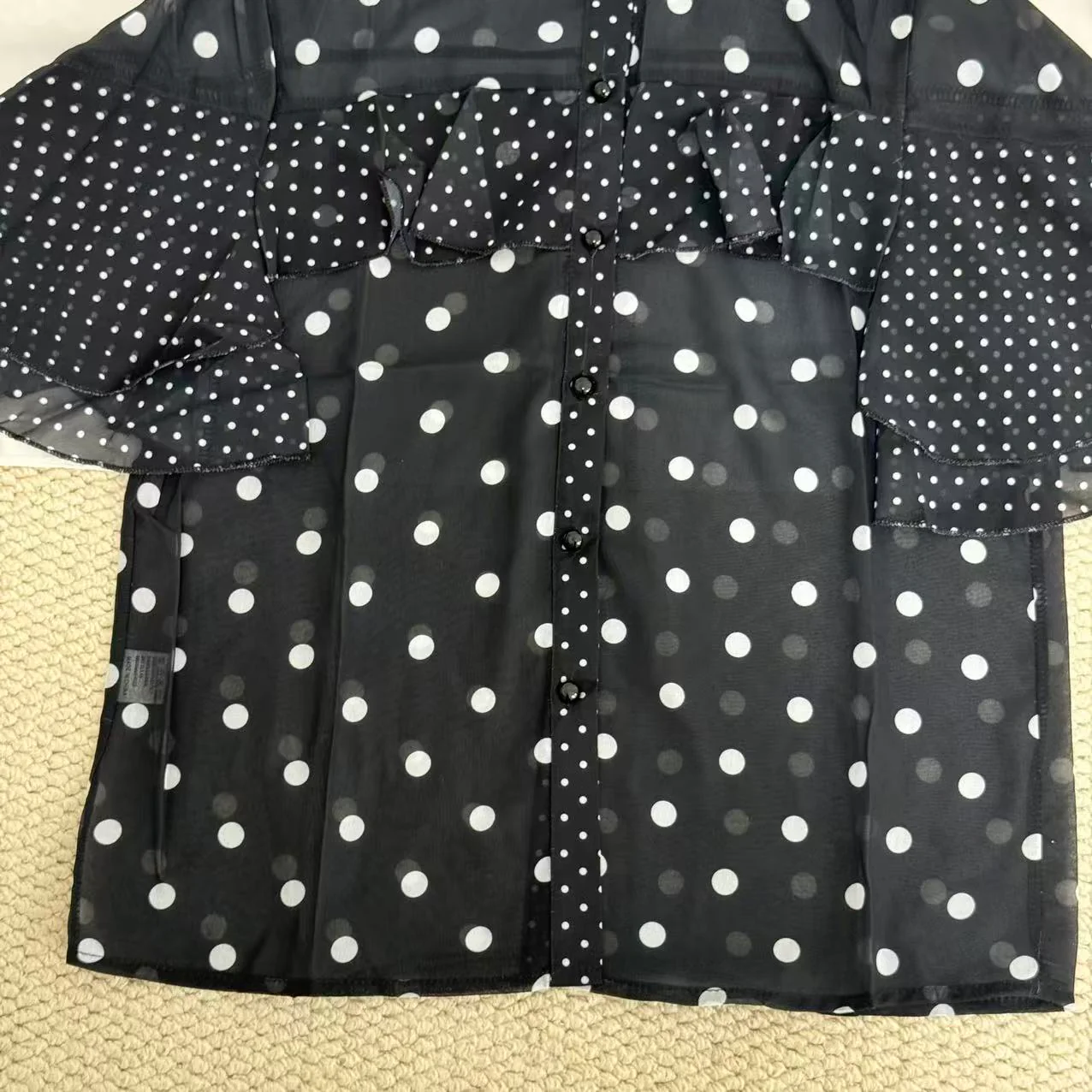 Elegant Polka-Dot Chiffon Blouse - Image 6