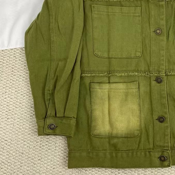 Embroidered Brushed Denim Jacket - Image 5