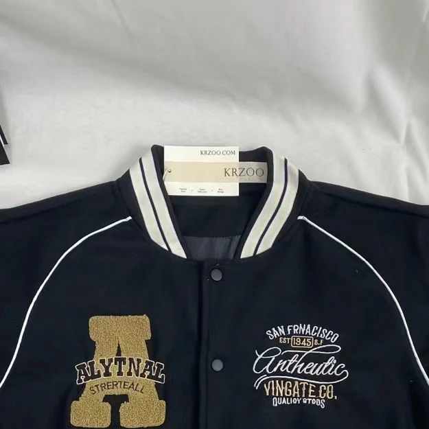 Embroidered Leather Sleeve Jacket - Image 3