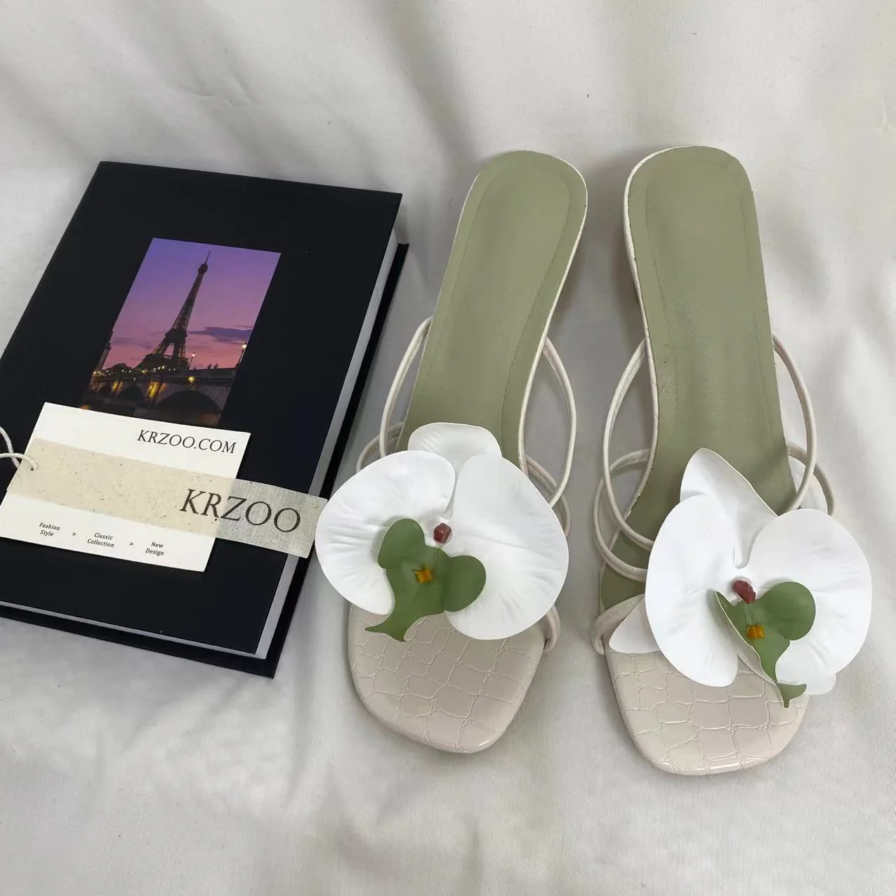 Floral Toe-Post High-Heeled Sandals - Image 2