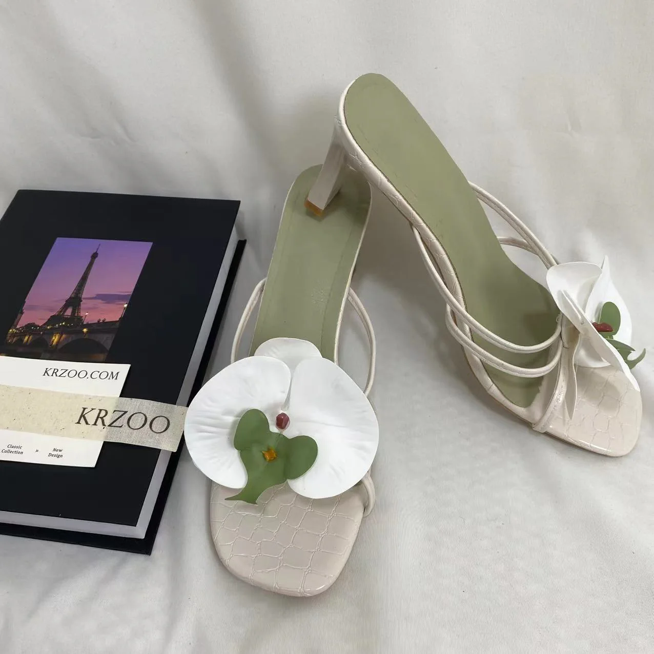 Floral Toe-Post High-Heeled Sandals - Image 3