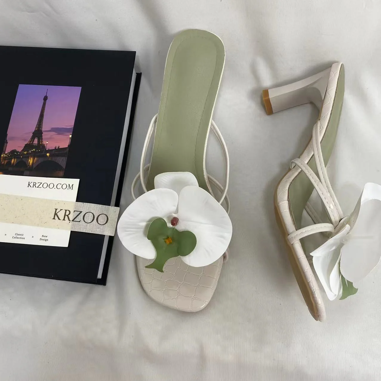Floral Toe-Post High-Heeled Sandals - Image 4