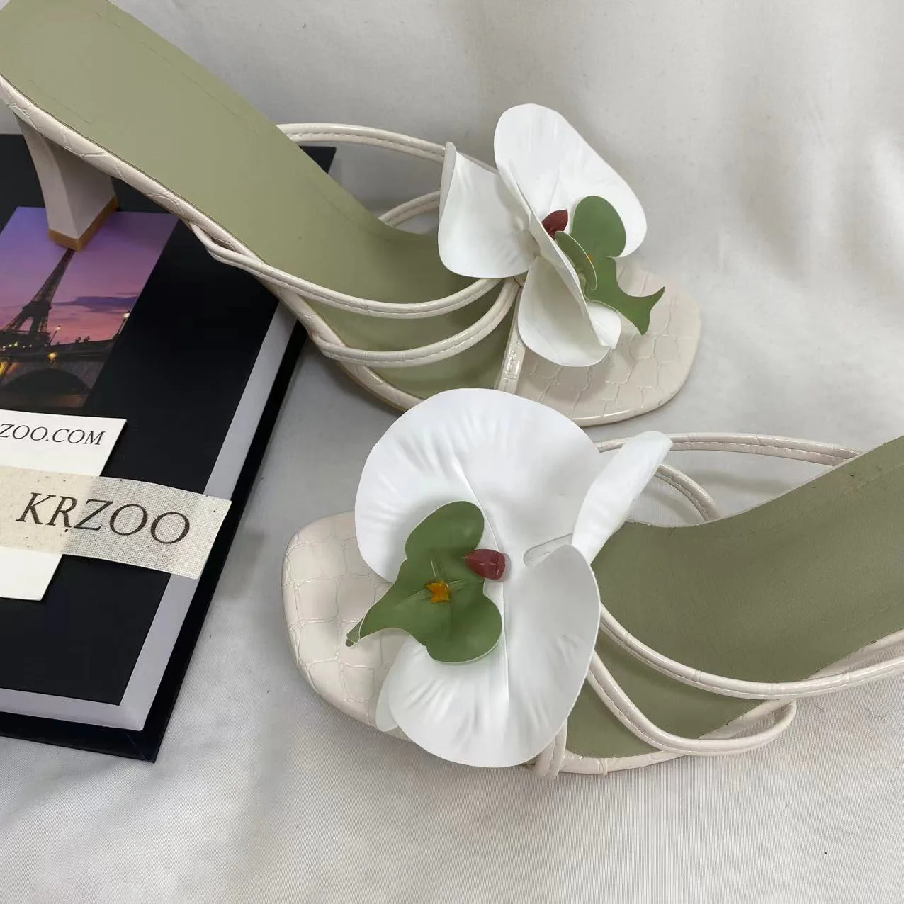 Floral Toe-Post High-Heeled Sandals - Image 6
