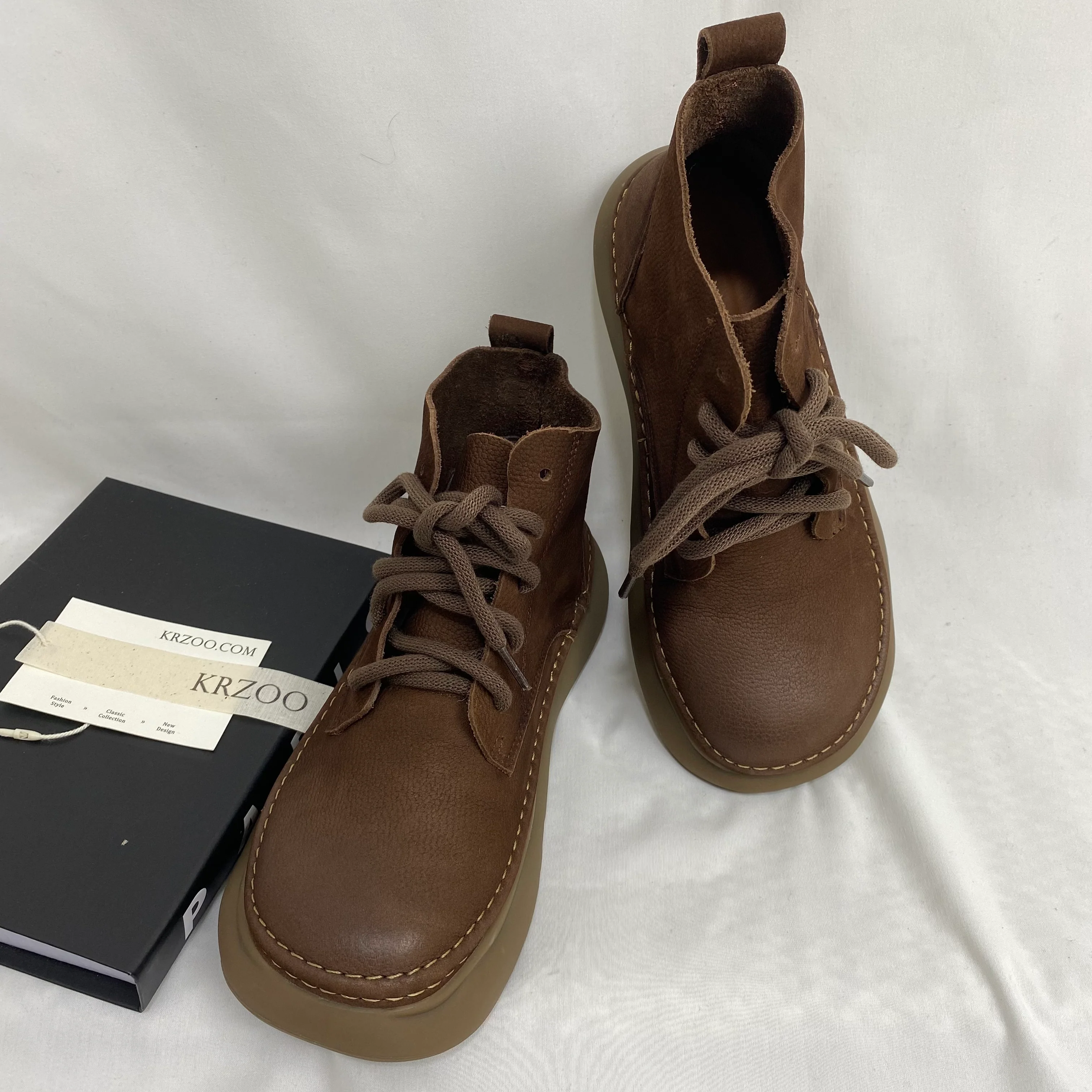 Genuine Leather Ethnic Style Martin Boots - Image 3