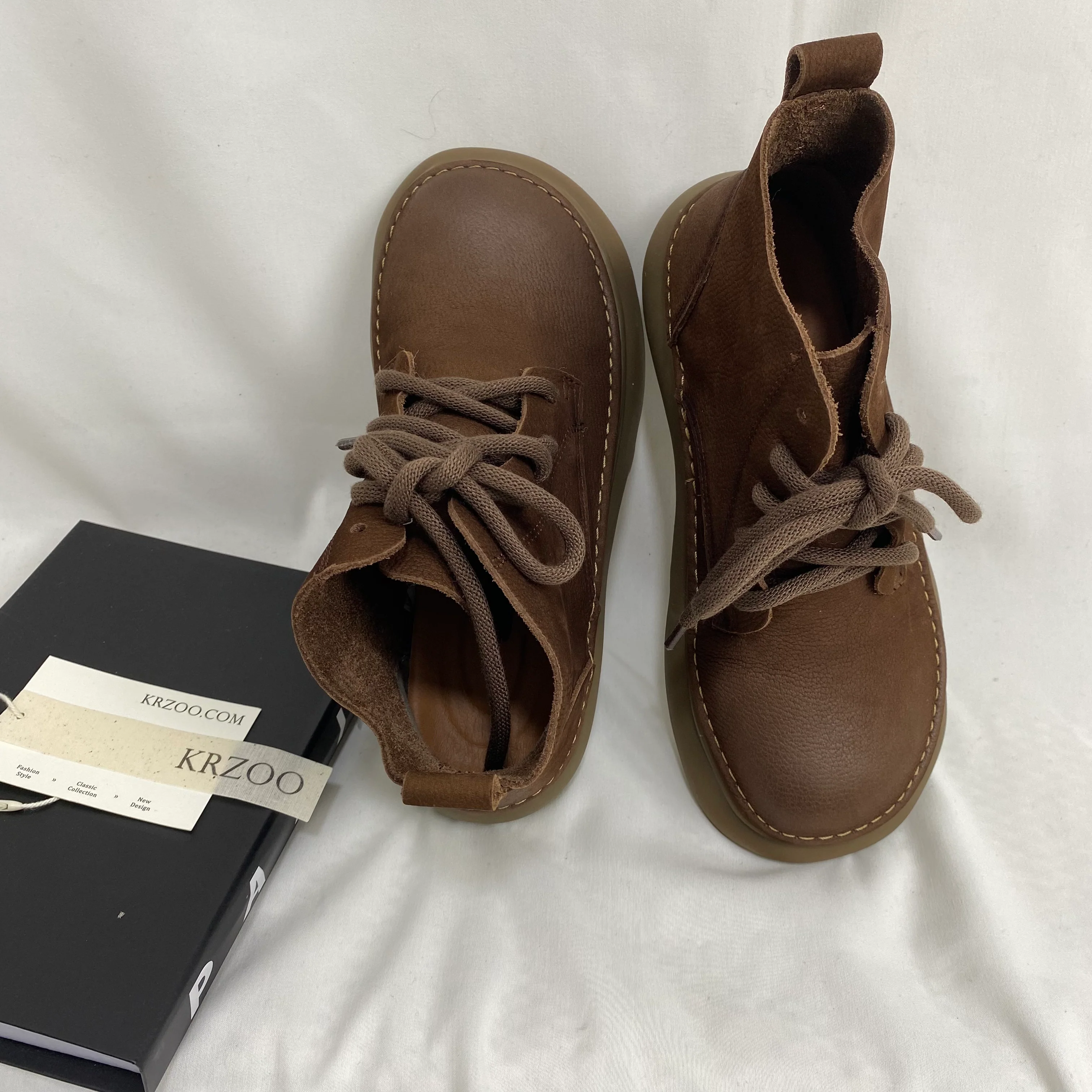 Genuine Leather Ethnic Style Martin Boots - Image 4
