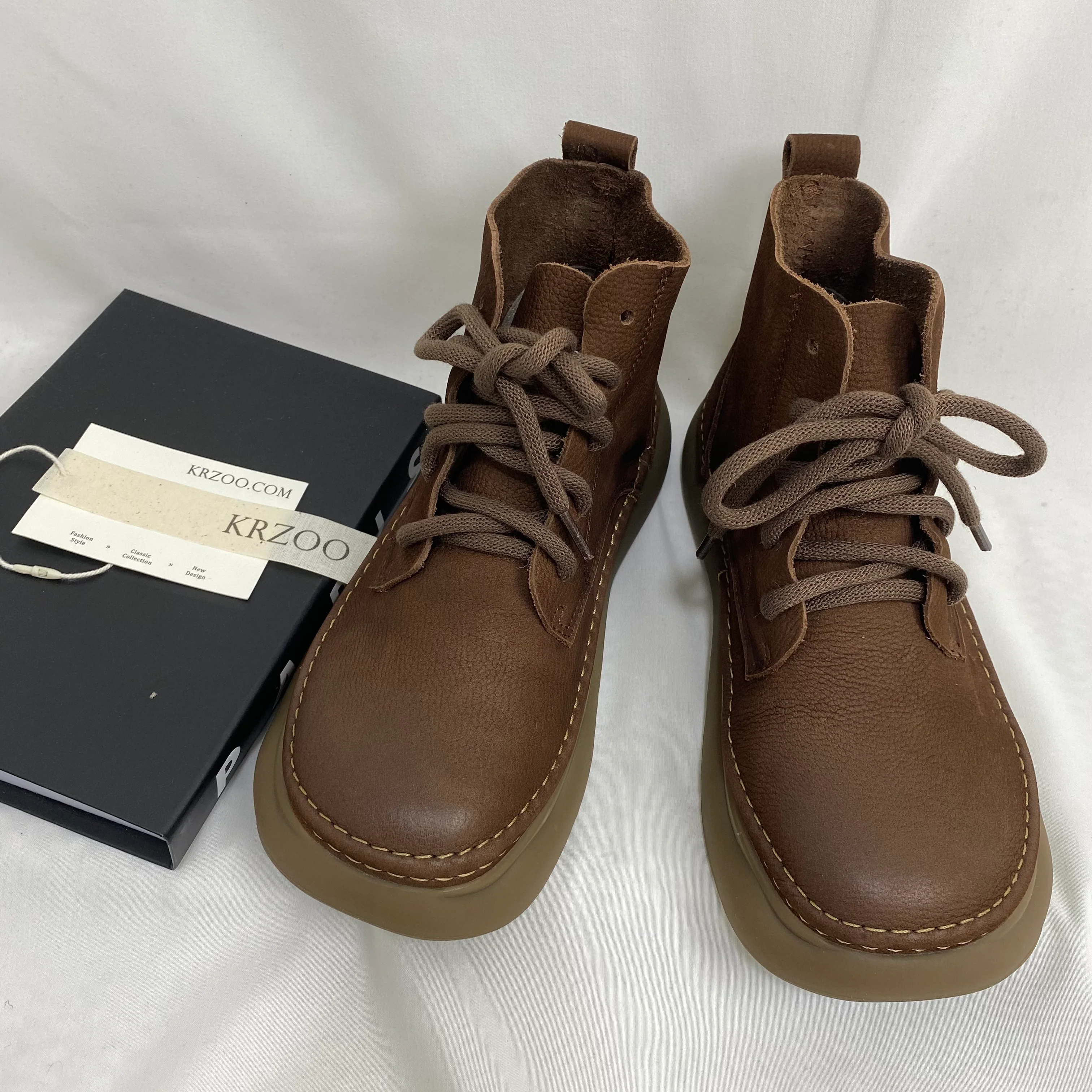 Genuine Leather Ethnic Style Martin Boots - Image 5