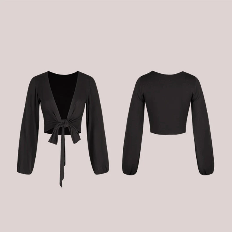 Girls Black Dance Practice Top Dancewear - Image 6
