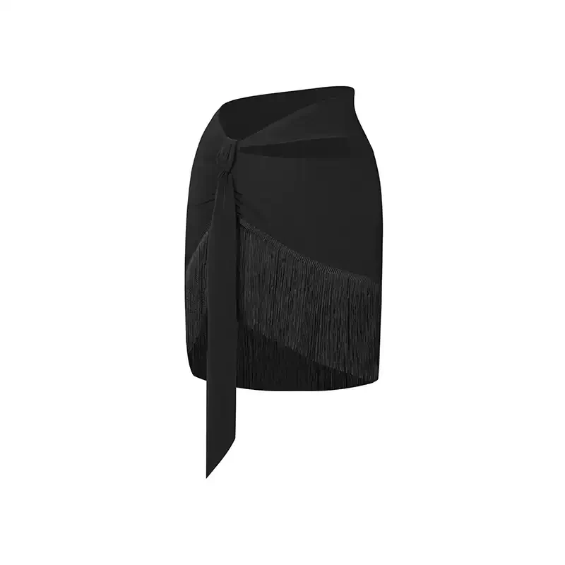 Girls Black Tassel Swing Dance Srts Practice Dancewear - Image 6