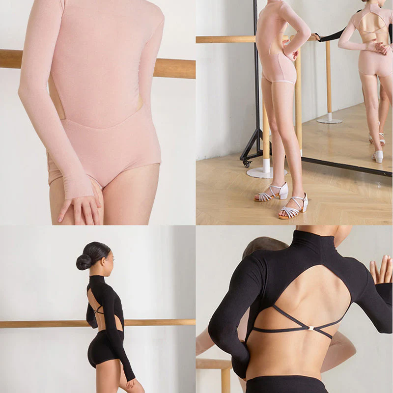 Girls Long Sleeve Latin Dance Bodysuit Dance Wear - Image 4