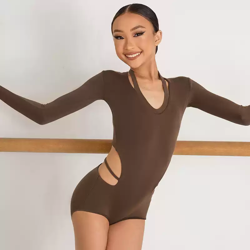 Girls Long Sleeve Latin Dance Bodysuit Dance Wear - Image 10