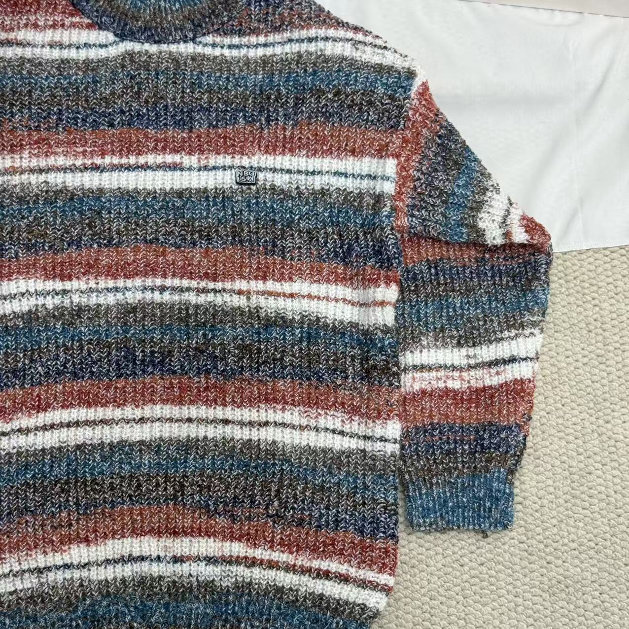 Gradient-Striped Crew-Neck Knit Sweater - Image 5