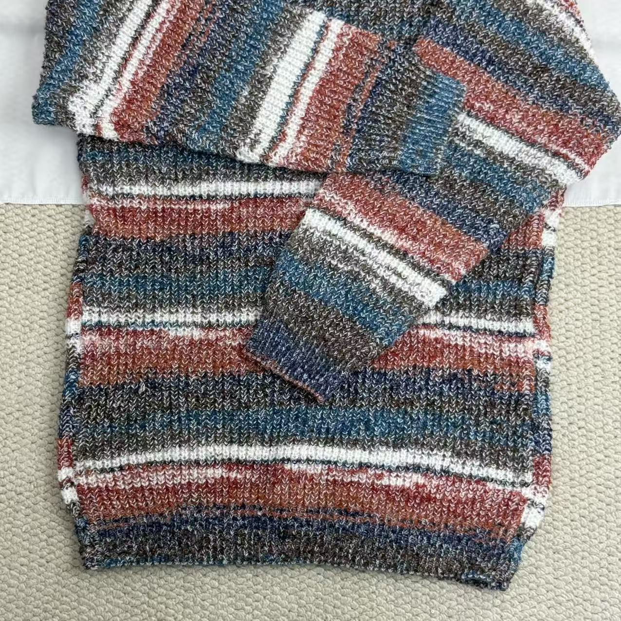Gradient-Striped Crew-Neck Knit Sweater - Image 6