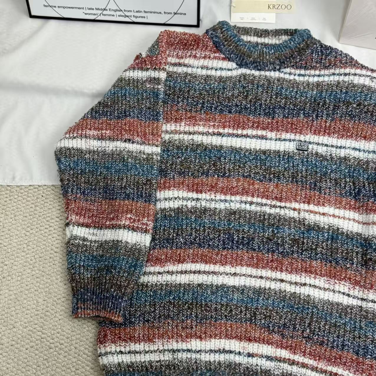 Gradient-Striped Crew-Neck Knit Sweater - Image 7