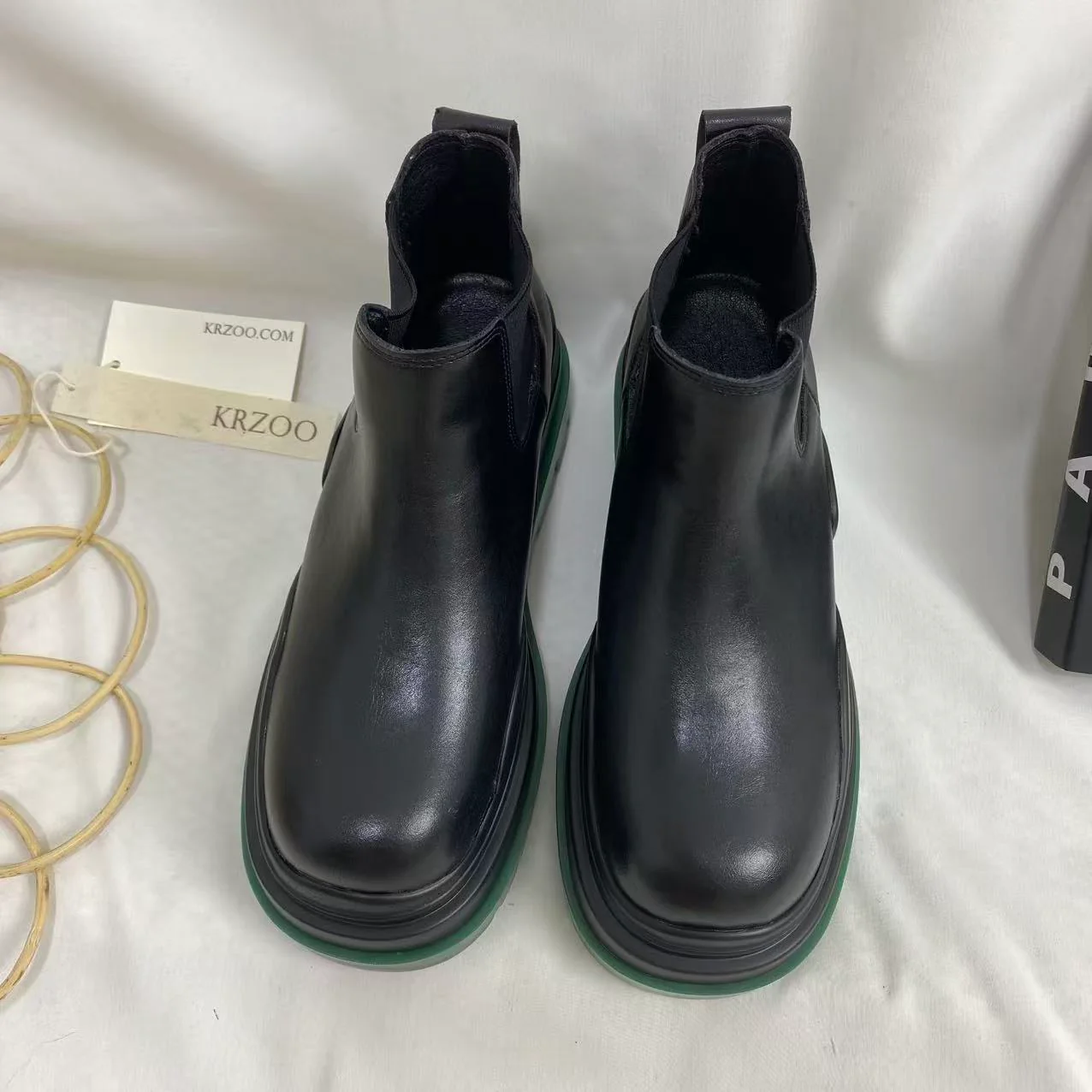 Green-Soled Platform Ankle Boots - Image 3